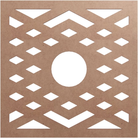 Ekena Millwork Chevron Wood Fretwork Pierced Ceiling Medallion, Wood (Paint Grade), 18"OD x 4 5/8"ID x 3/8"T CMWP18X18X0375CHMF